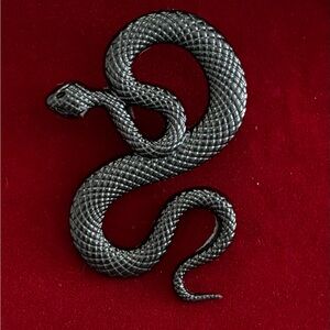 Twisted Black Snake Brooch- Two Styles